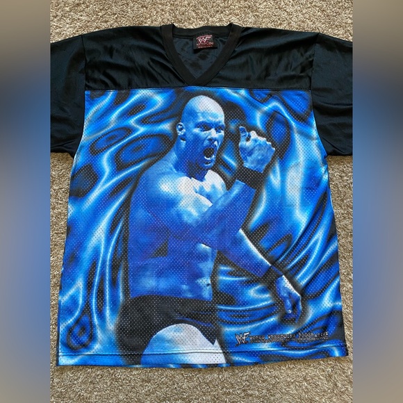 Vintage 1999 WWF World Wrestling Stone Cold “Raw Is War” Jersey Men’s Size LARGE - Picture 2 of 9